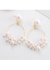White jewelry,Other jewelry,1 Pair White Pearl Round Earrings