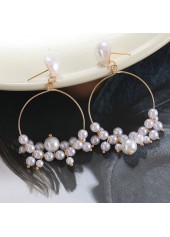 White jewelry,Other jewelry,1 Pair White Pearl Round Earrings