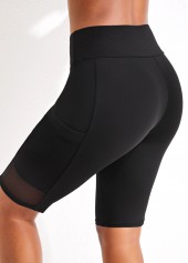 Black swimwear,Plain Color swimwear,ROTITA Black Pocket High Waisted Beach Shorts