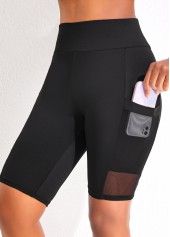 Rotita schwarze Strandshorts mit Tasche und hoher Taille