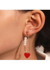 Pearl Gold Heart Design Alloy Earrings