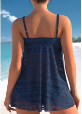 ROTITA Lace Spaghetti Strap Navy Tankini Top-No Bottom