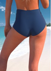 Navy swimwear,Plain Color swimwear,ROTITA Lace Spaghetti Strap Navy Tankini Top