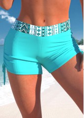 Rotita Badeshorts mit mittelhohem Bund und Tribal-Print in Cyan