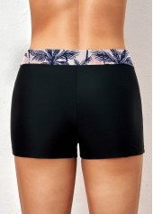 Pink swimwear,Plants swimwear,ROTITA Pink Tropical Plants Print Tankini Top