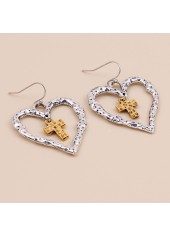 Silver jewelry,Other jewelry,Heart Valentine's Cross Design Silver Earrings
