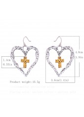 Silver jewelry,Other jewelry,Heart Valentine's Cross Design Silver Earrings