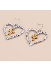 Silver jewelry,Other jewelry,Heart Valentine's Cross Design Silver Earrings