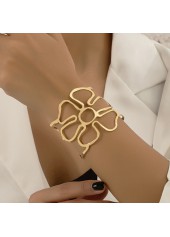 Golden Hollow Out Metal Open Bracelet
