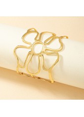 Golden jewelry,Plain Color jewelry,Golden Hollow Out Metal Open Bracelet