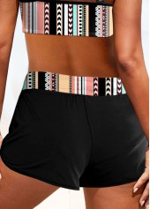 Multi Color swimwear,Striped swimwear,Geometric swimwear,ROTITA Metal Ring Multi Color Striped Bikini Top