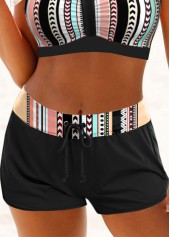 Multi Color swimwear,Striped swimwear,Geometric swimwear,ROTITA Metal Ring Multi Color Striped Bikini Top