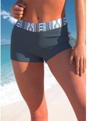Dusty Blue plus size,Tribal plus size,Geometric plus size,ROTITA Plus Size Mid Waisted Tribal Print Swim Shorts