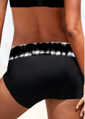Black swimwear,Tie Dye swimwear,ROTITA Black Tie Dye Print Mid Waisted Swim Shorts