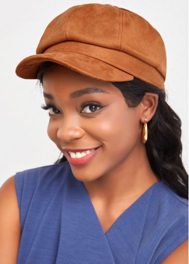 Dark Camel accessories,Plain Color accessories,Short Eaves Cotton Dark Camel Baseball Cap