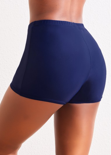 Navy swimwear,Plain Color swimwear,ROTITA Navy Stretch Mid Waisted Swim Shorts