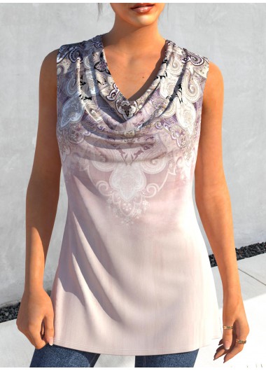 Dusty Pink tops,Tribal tops,Ombre tops,ROTITA Tribal Print Tank Top and Dusty Pink Cardigan