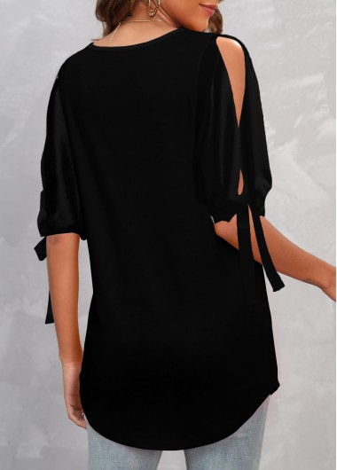 Pink tops,Black tops,Leopard tops,Animal Print tops,ROTITA Criss Cross Leopard Pink V Neck Blouse