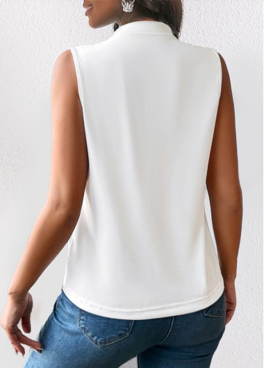 White tops,Plain Color tops,ROTITA Lightweight White V Neck Tank Top