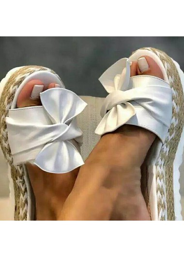 White accessories,Plain Color accessories,White Mid Heel Open Toe Sliders