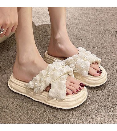 White accessories,Plain Color accessories,White Low Heel Open Toe Sliders