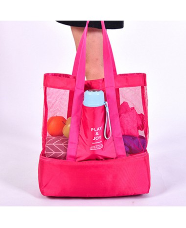 Hot Pink accessories,Plain Color accessories,Hot Pink Mesh Hasp Shoulder Tote Bag