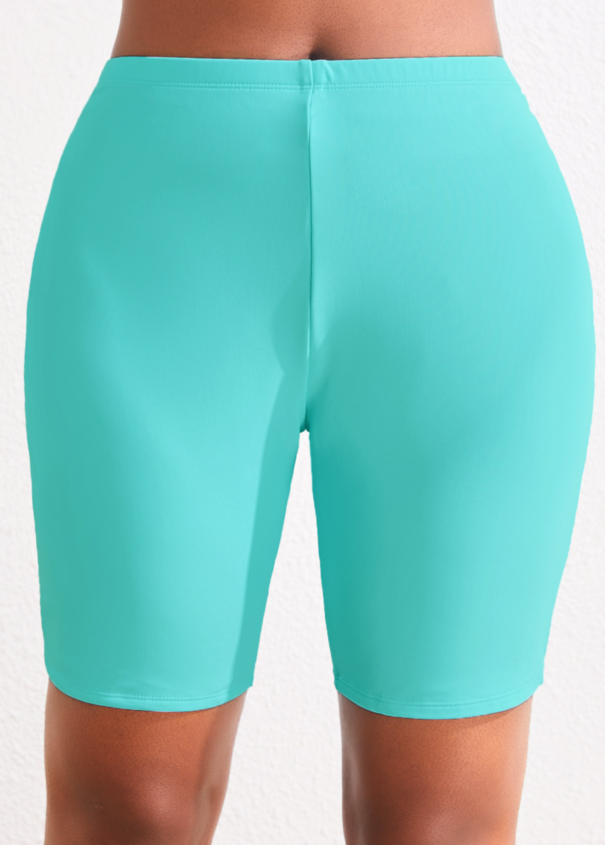 ROTITA Plus Size High Waisted Mint Green Swim Shorts