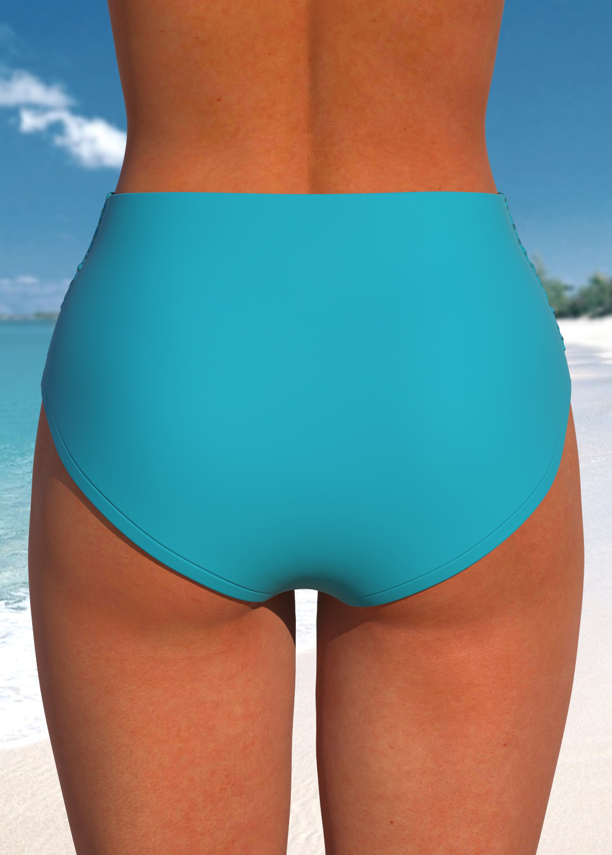 Turquoise swimwear,Plants swimwear,Floral swimwear,ROTITA Ruched Turquoise Plants Print Swimdress Top