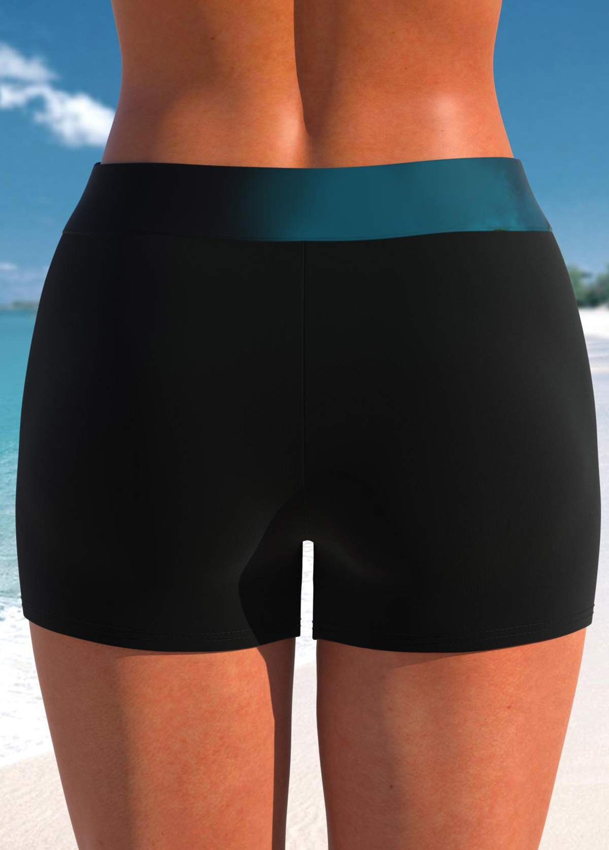 Peacock Blue swimwear,Black swimwear,Animal Print swimwear,Ombre swimwear,ROTITA Peacock Blue Ombre Butterfly Print Tankini Top