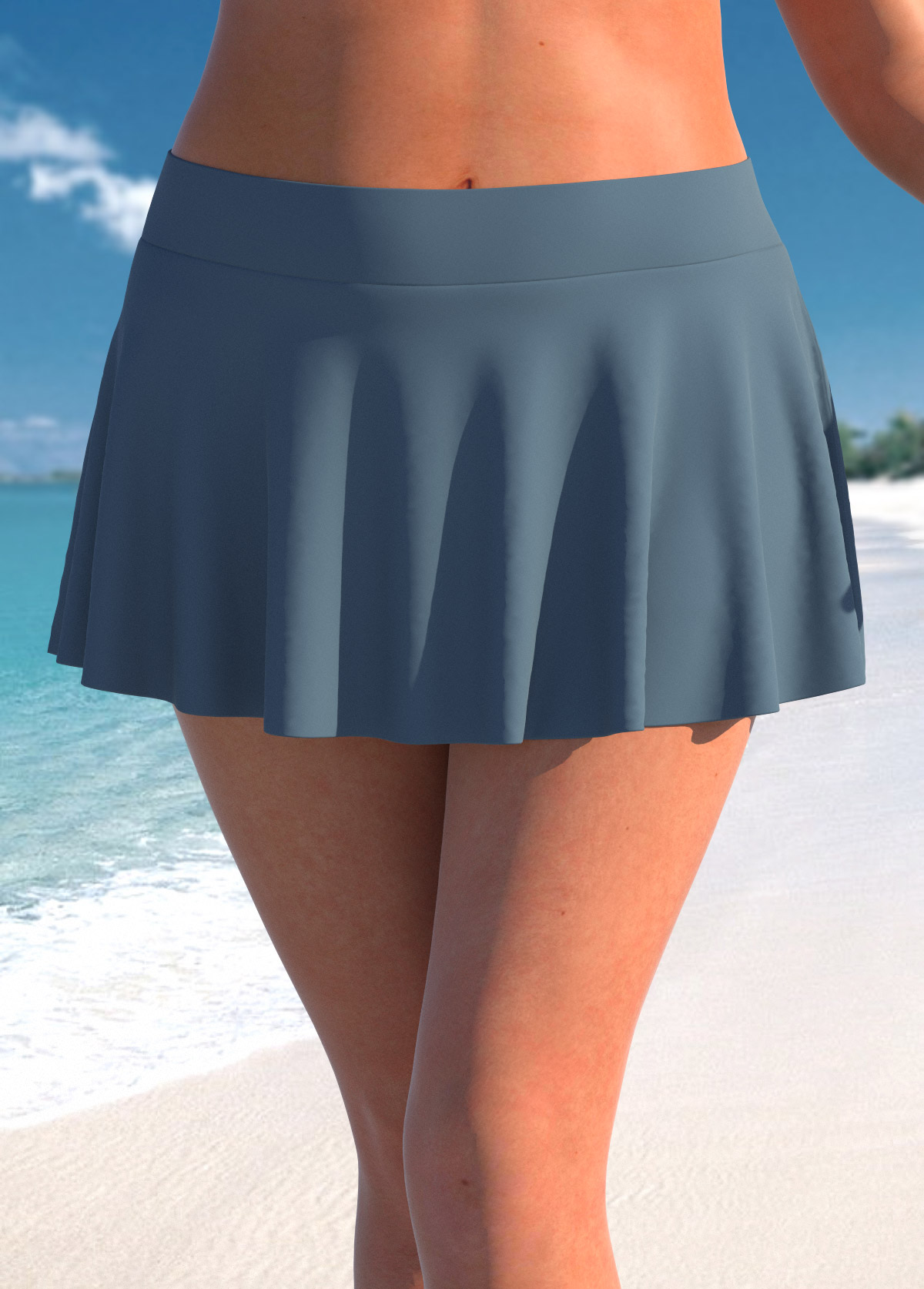 Rotita Plus Size hoch taillierter dunkelgrauer Hosenrock