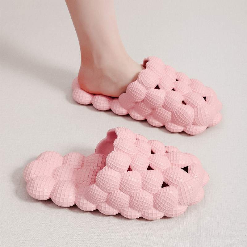 Light Pink Falt Round Toe Sliders
