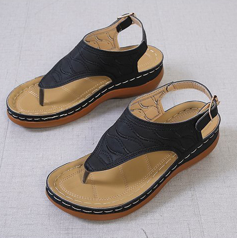 Black accessories,Plain Color accessories,Black Low Heel Toe Post Flip Flops