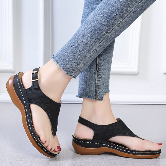 Black accessories,Plain Color accessories,Black Low Heel Toe Post Flip Flops