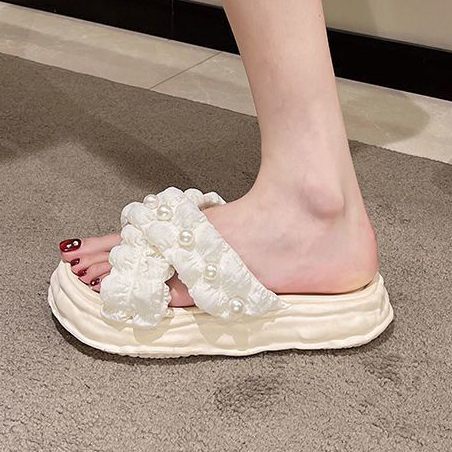 White accessories,Plain Color accessories,White Low Heel Open Toe Sliders