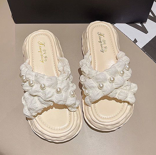 White accessories,Plain Color accessories,White Low Heel Open Toe Sliders