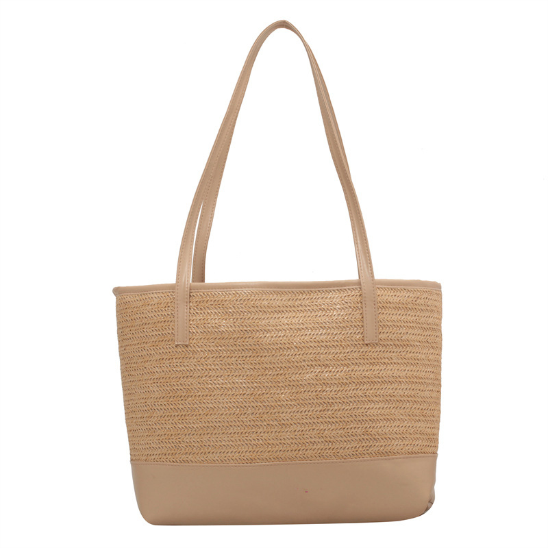 Light Camel accessories,Plain Color accessories,Light Camel Hemp Zip Shoulder Tote Bag