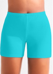 ROTITA Plus Size High Waisted Neon Blue Swim Shorts