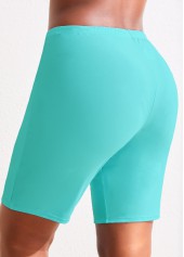 Mint Green plus size,Plain Color plus size,ROTITA Plus Size High Waisted Mint Green Swim Shorts