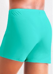 Cyan plus size,Plain Color plus size,ROTITA Plus Size High Waisted Cyan Swimwear Shorts
