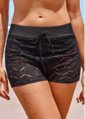 Black swimwear,Plain Color swimwear,ROTITA Lace Cutout Back Black Bikini Top