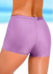 Purple swimwear,Plain Color swimwear,ROTITA Purple Stretch Mid Waisted Swim Shorts