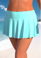 Cyan plus size,Plain Color plus size,ROTITA Plus Size Mid Waisted Cyan Pantskirt