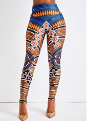 Multi Color bottoms,Tribal bottoms,Dot bottoms,Geometric bottoms,Tribal Print Multi Color High Waisted Leggings