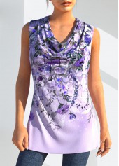 Light Purple tops,Floral tops,Plants tops,ROTITA Two Piece Floral Print Cardigan and Tank Top