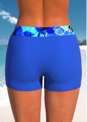 Blue swimwear,Floral swimwear,Plants swimwear,ROTITA Blue Double Straps Floral Print Swimdress Top