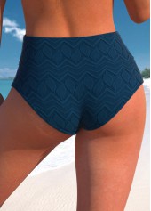 Peacock Blue swimwear,Plain Color swimwear,ROTITA Lace Cutout Peacock Blue Bikini Top