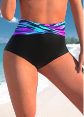 Multi Color swimwear,Ombre swimwear,ROTITA Multi Color Ombre High Waisted Bikini Bottom