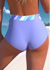 Light Purple swimwear,Striped swimwear,Geometric swimwear,ROTITA Criss Cross Light Purple Striped Bikini Top