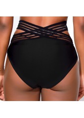 Black swimwear,Plain Color swimwear,ROTITA Asymmetry Mesh Stitching Black Bikini Top