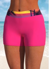 Hot Pink swimwear,Plants swimwear,ROTITA Hot Pink Tropical Plants Print Tankini Top